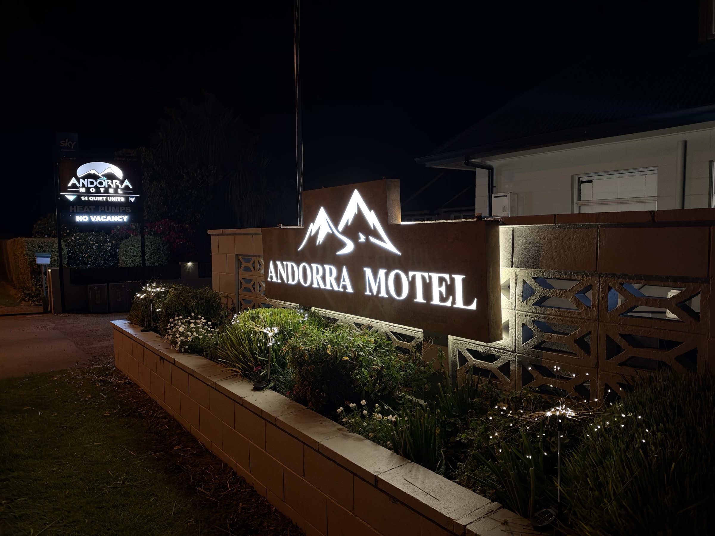 Andorra Motel at evening